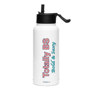 Stainless steel water bottle with a straw lid
